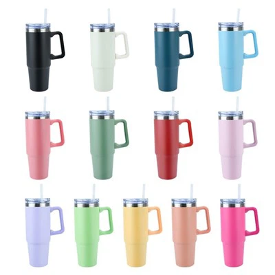 누수 방지 뚜껑이 있는 손잡이 35온스 절연 커피 컵이 있는 커피 머그