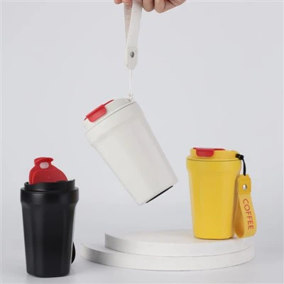 스테인레스 스틸 진공 단열 텀블러 - 커피 여행용 머그 유출 방지 뚜껑 17온스