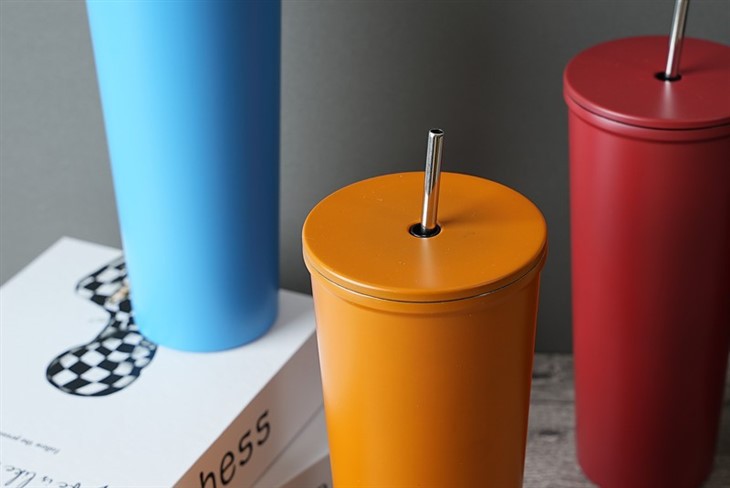Stainless Steel Coffee Cup With Straw And Lid Insulated Coffee Tumbler