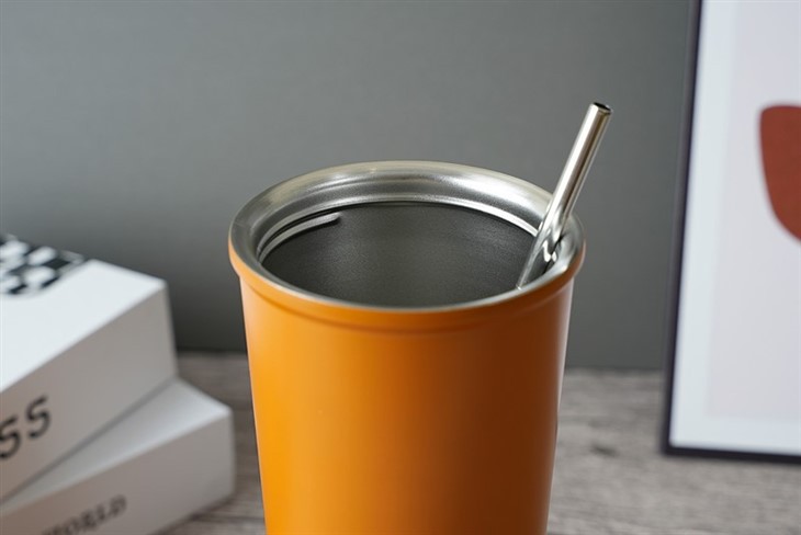 Stainless Steel Coffee Cup With Straw And Lid Insulated Coffee Tumbler
